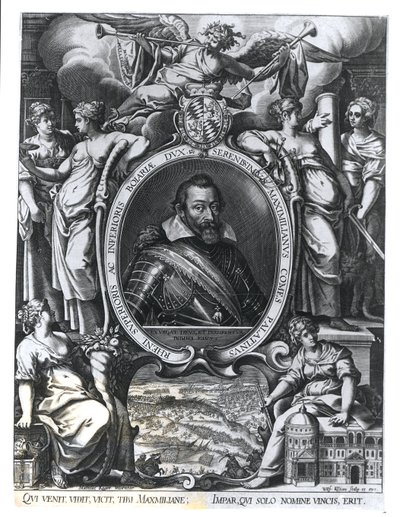 Portret van Maximiliaan I van Beieren, gegraveerd door Wolfgang Kilian door Johann Matthias Kager